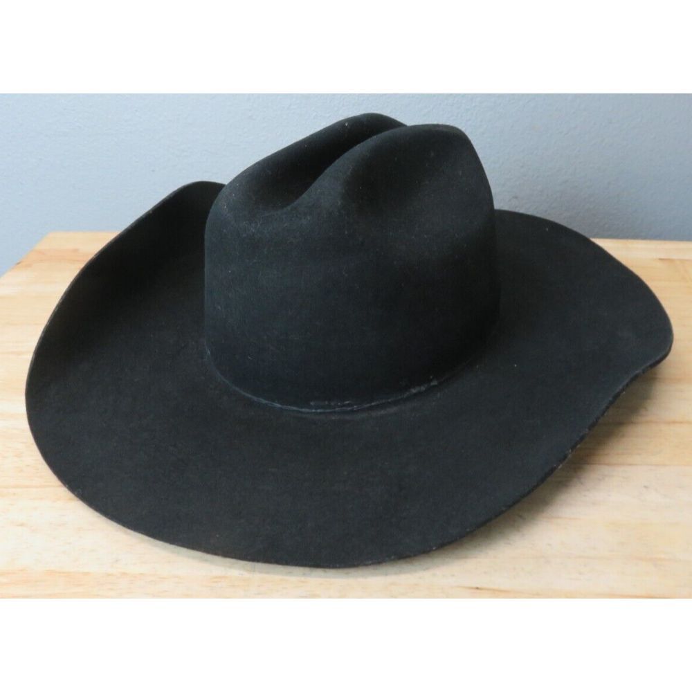 Resistol‎ Black Self Conforming Tucker Regular Oval Black Wool Western Hat 7 3/8